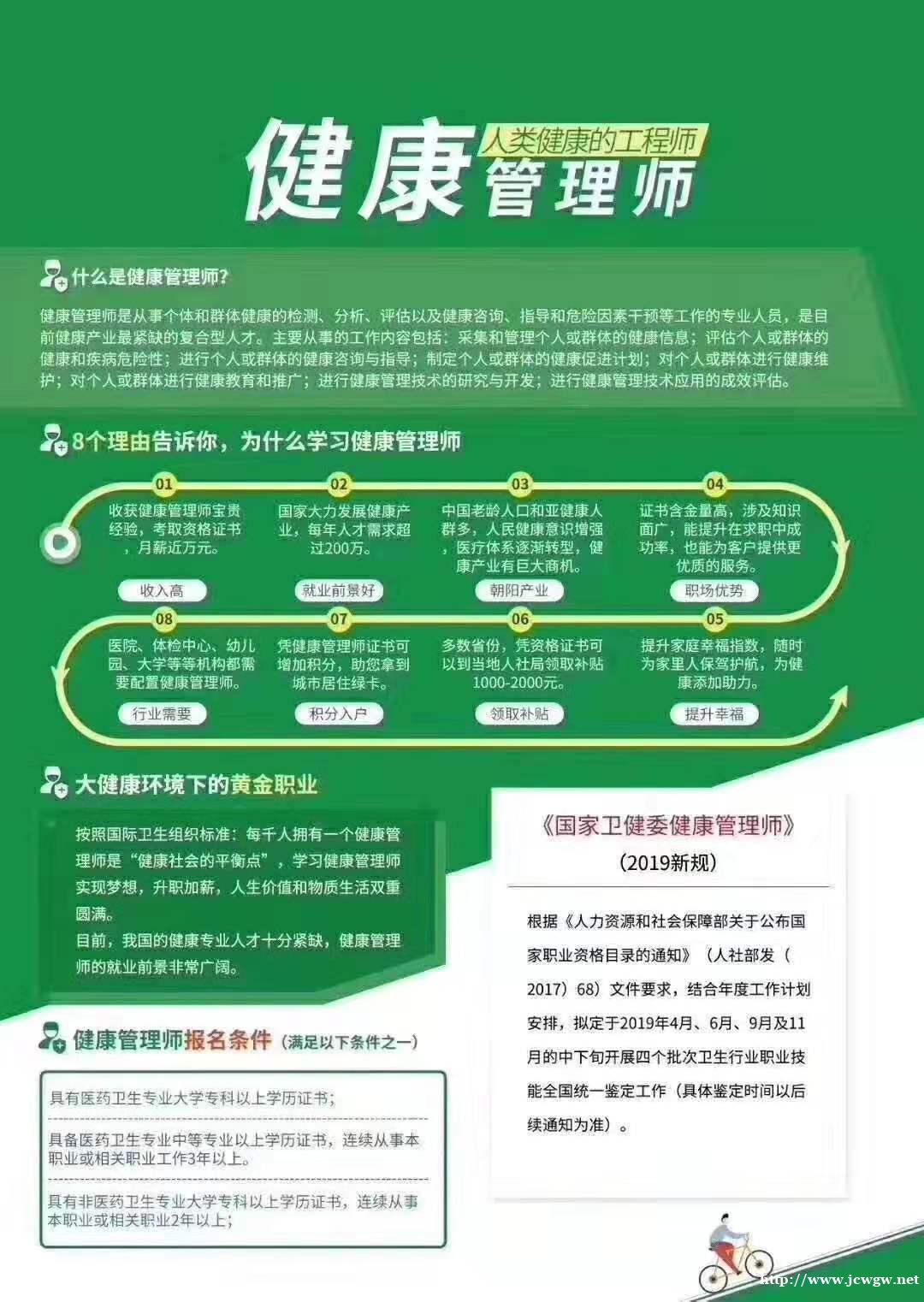 健康管理师 职业资格 卫健委颁发 双网查询 通过率高 健康管理师 职业资格 卫健委颁发 双网查询 通过率高