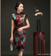 巧祺真丝旗袍 优雅气质连衣裙 国风复古时尚女装批发