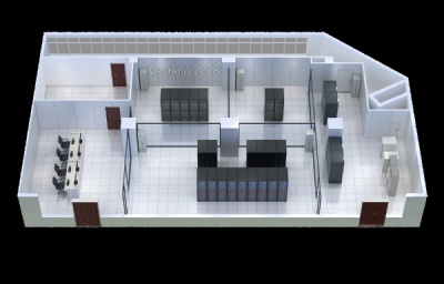 上海弱电机房|智能化数据中心效果图制作出图