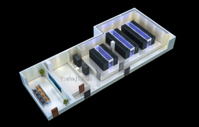 赣州机房效果图设计|LED拼接屏|赣州全景效果图制作