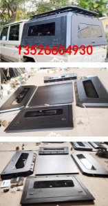 酷路泽lc79皮卡车推拉窗镀锌分体三开门高盖锰钢后箱盖子