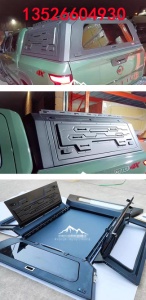 2023款frontier锋坦皮卡车后箱锰钢分体三开门高盖尾箱盖子