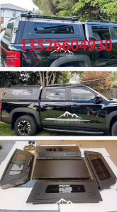 比亚迪鲨鱼皮卡车推拉窗锰钢分体透气高盖后箱盖改装